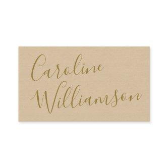 Chic Script Calligraphy Elegant Textured Taupe Tan