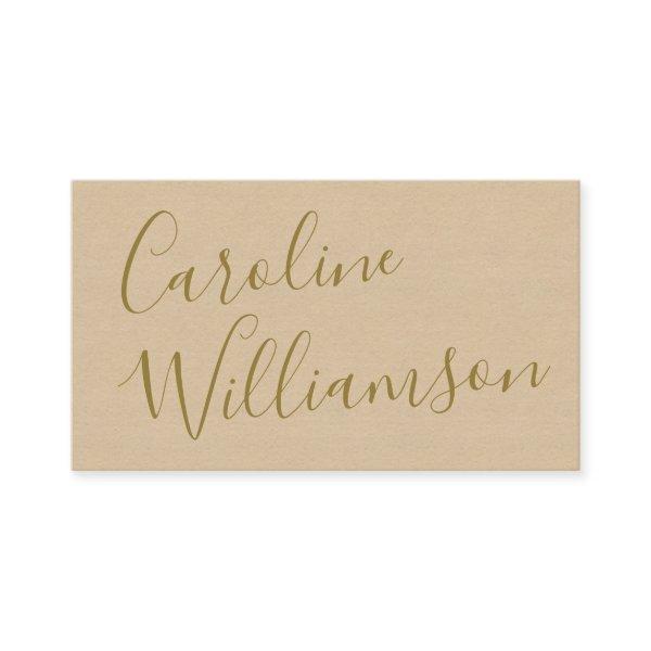 Chic Script Calligraphy Elegant Textured Taupe Tan