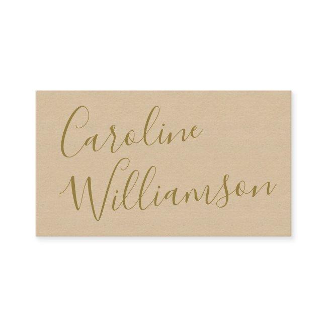 Chic Script Calligraphy Elegant Textured Taupe Tan