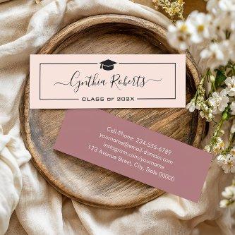 Chic Script Dusty Rose Pink Graduation Mini