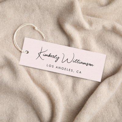 Chic Script QR Code Pink Clothing Hang Tag