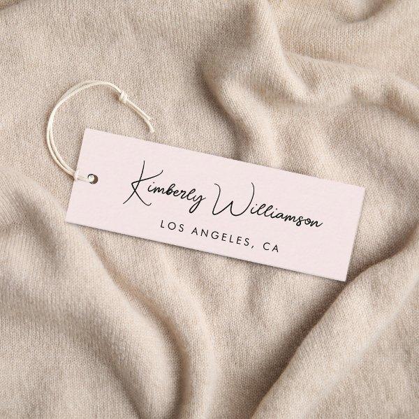 Chic Script QR Code Pink Clothing Hang Tag