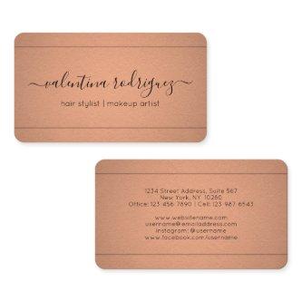 Chic Script Signature Copper Faux Foil Minimalist