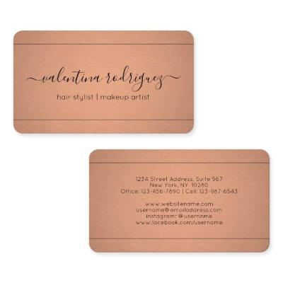 Chic Script Signature Copper Faux Foil Minimalist