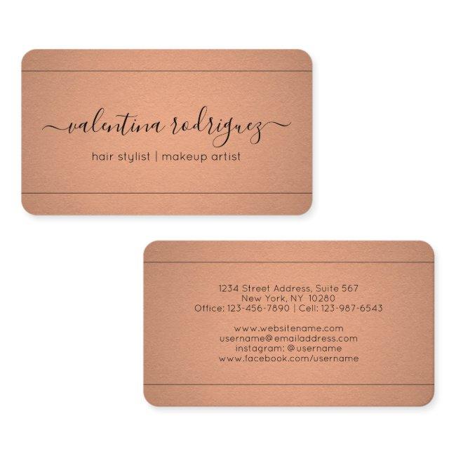 Chic Script Signature Copper Faux Foil Minimalist