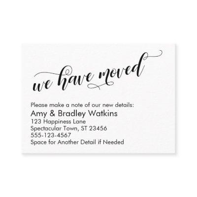 Chic Script Typography We Have Moved Handout Card