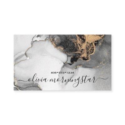 Chic Signature Gold Black Abstract Watercolor