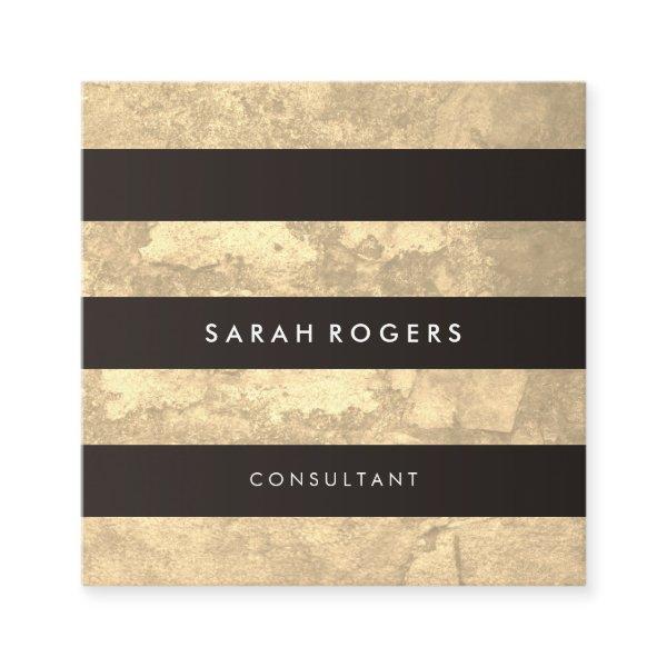 Chic Stripes Pattern Grunge Yellow Square