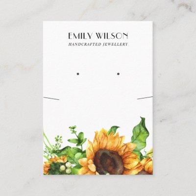 CHIC SUNFLOWER FALL NECKLACE EARRING DISPLAY CARD