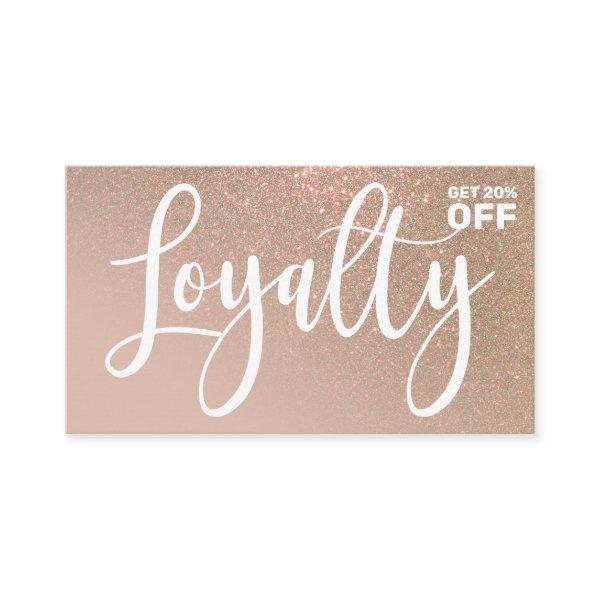 Chic Taupe Gold Glitter Gradient Typography Loyalty Card