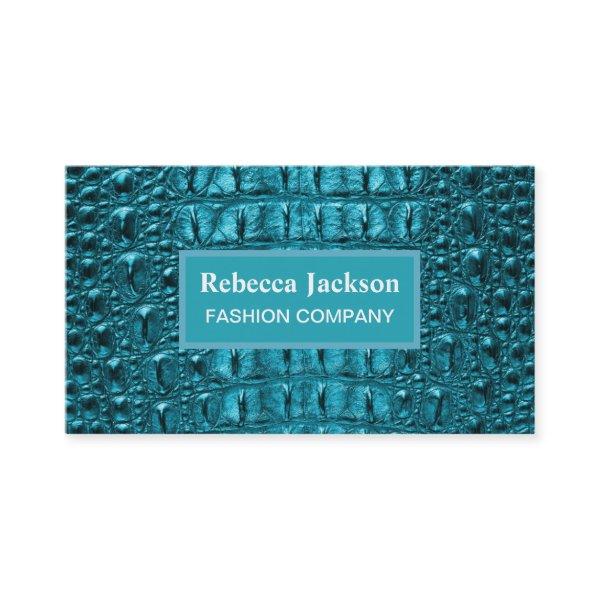 chic teal turquoise alligator print aqua blue