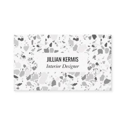 Chic terrazzo elegant  grayscale