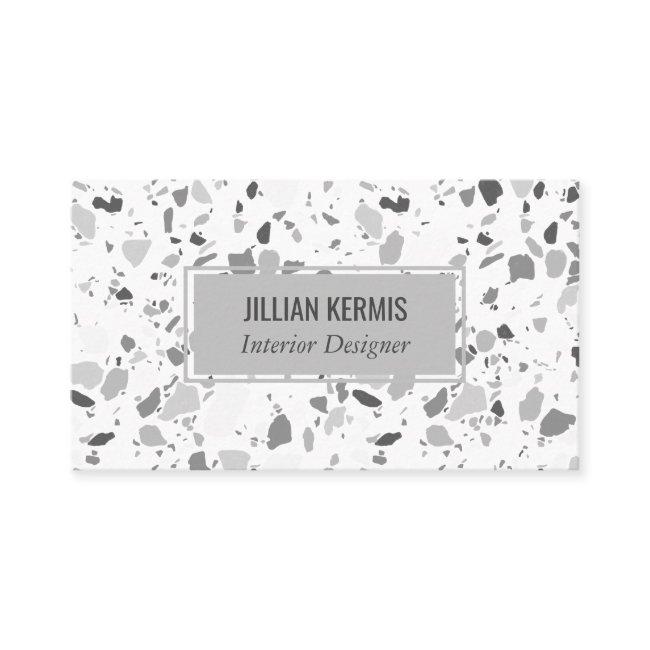 Chic terrazzo elegant grayscale black grey white