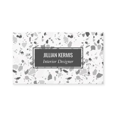 Chic terrazzo elegant grayscale black grey white
