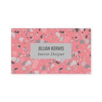 Chic terrazzo elegant grayscale pink grey