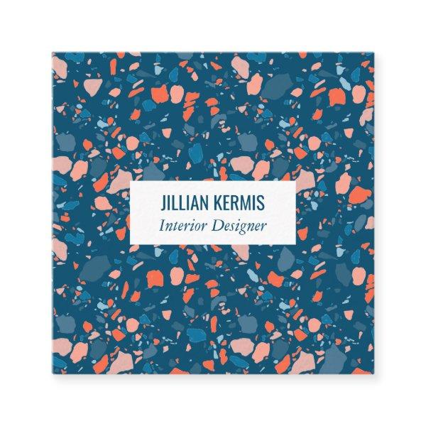 Chic terrazzo elegant pink blue square