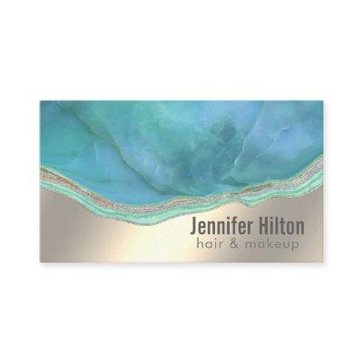 Chic turquoise agate geode professional  gold foil