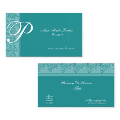 Chic Turquoise Blue Classic Lettering Consultant