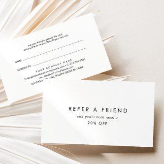 Chic Typography Refer a Friend Referral Card