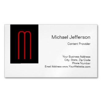 Chic Unique Monogram Black White Plain Simple  Magnet