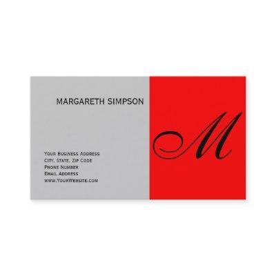 Chic Unique Monogram Grey Red