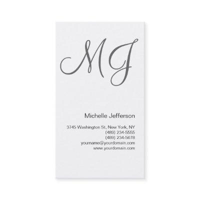 Chic Unique Monogram White Grey