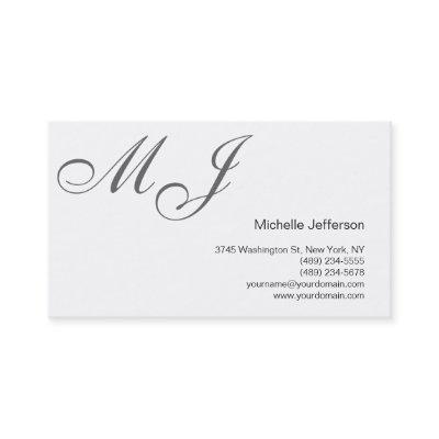 Chic Unique Monogram White Grey