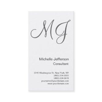 Chic Unique Monogram White Grey