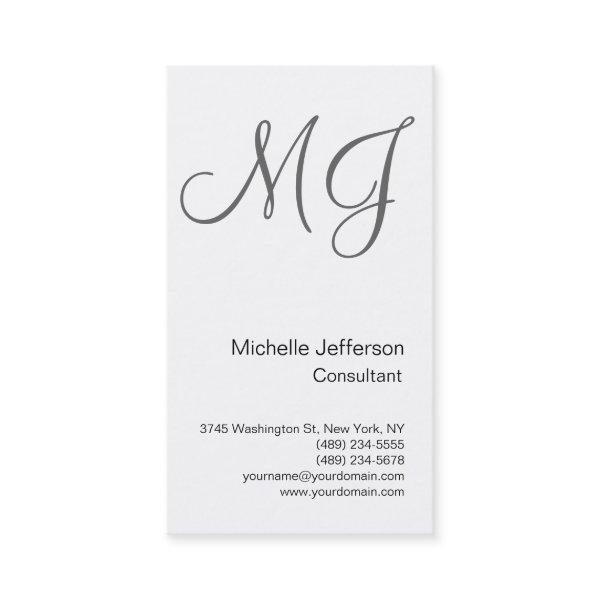 Chic Unique Monogram White Grey