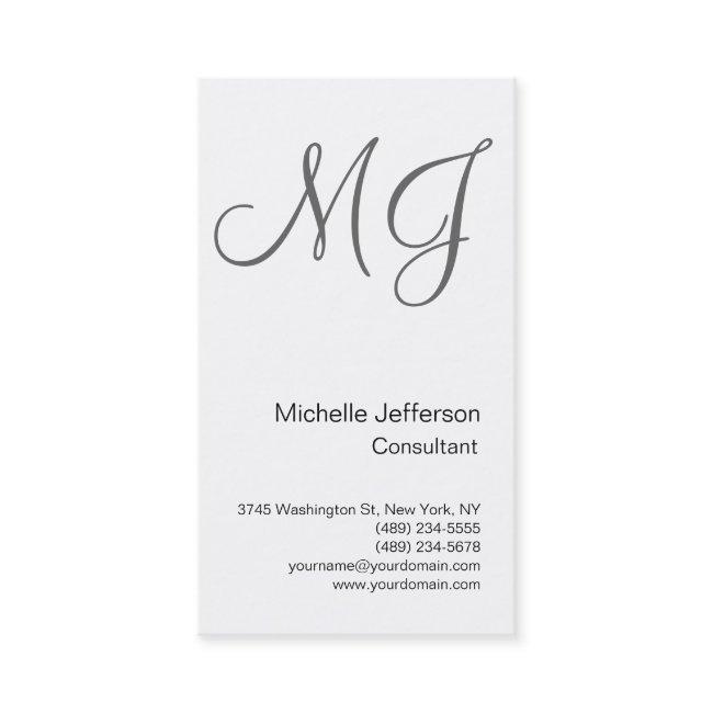 Chic Unique Monogram White Grey