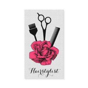 chic vintage hairstylist hair stylist pink mod