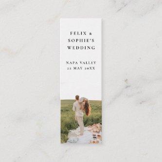 Chic Wedding Favor Minimalist Mini Bookmark Card