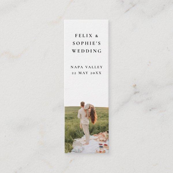 Chic Wedding Favor Minimalist Mini Bookmark Card