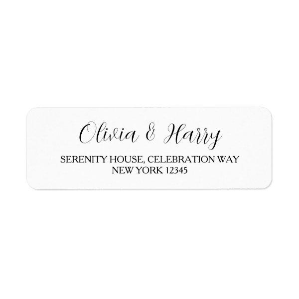 Chic White Wedding Return Address Labels