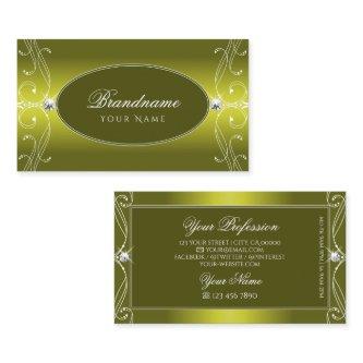 Chic Yellow Mustard Ornate Sparkle Jewels Ornament