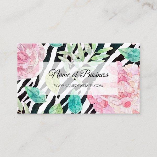 Chic Zebra Print With Girly Pink Floral
