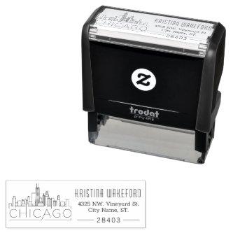 Chicago City Skyline | Address  Self-inking Stamp