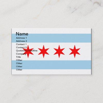 Chicago Flag customizable business calling cards