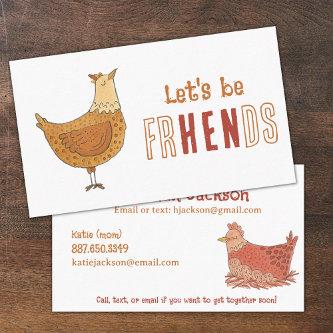 Chicken Friends Pun Kids Calling Card