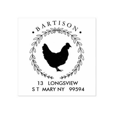 Chicken hen eggs business  ADDRESS Rubber Stamp