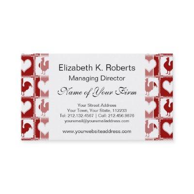 Chickens and Hearts Rooster Pattern