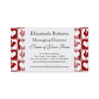 Chickens and Hearts Rooster Pattern