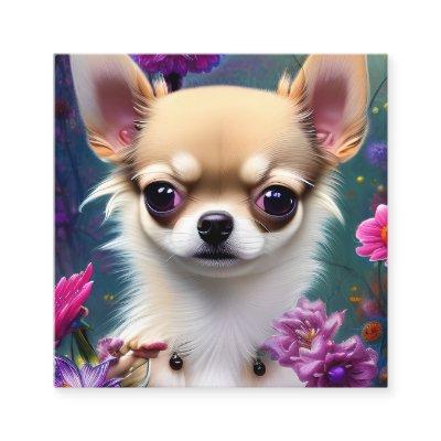 Chihuahua and Flowers Square