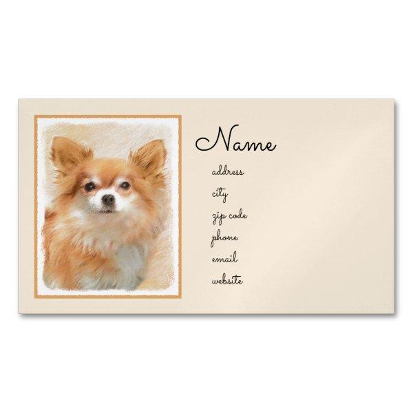 Chihuahua Long-Haired Dog Painting Original Art  Magnet