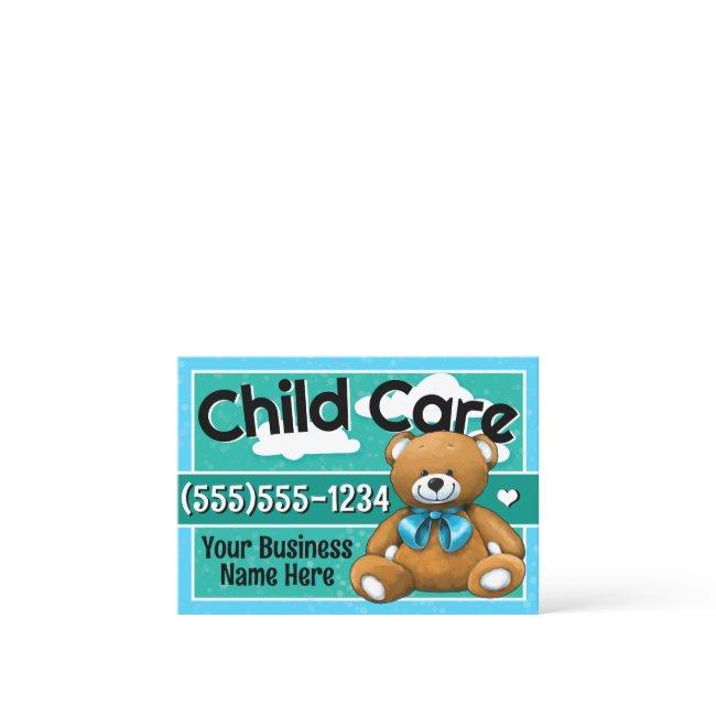 Child Care Day Care Teddy Bear Blue