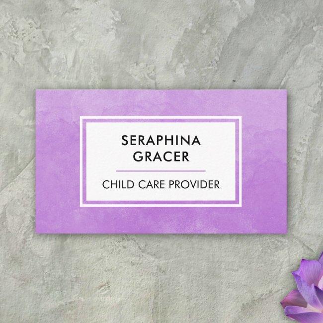 Child Care Provider Babysitting Purple Watercolor