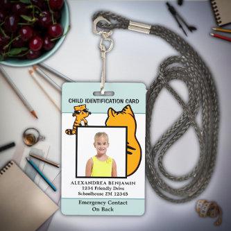 Child Kids Photo ID Identification Fun Custom Badge