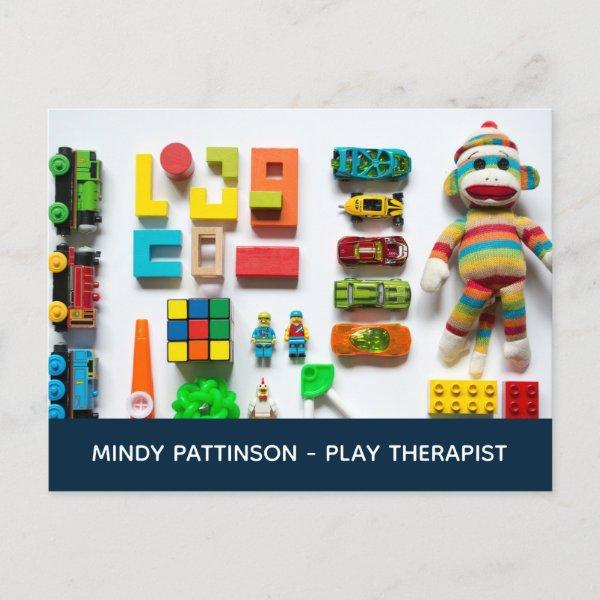 Child Play Therapist Kids Toys Business Marketing Postcard