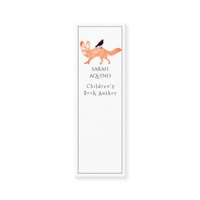 Children's Book Author Writer Fox Crow Bookmark Mini