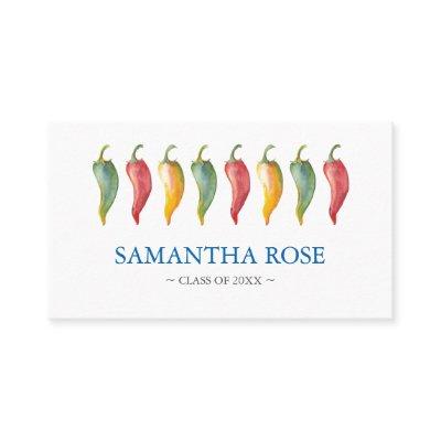Chili Pepper Graduate Name Card